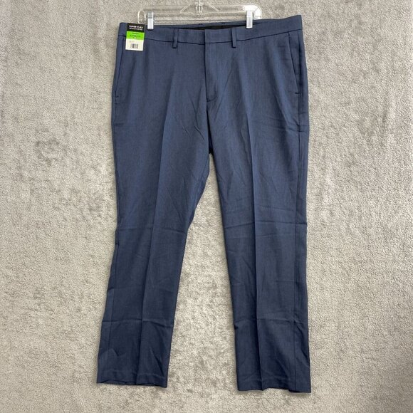 NEW Haggar Men's 40x30 Comfort Performance Dress Pants Straight Fit Super Blue - Picture 3 of 9